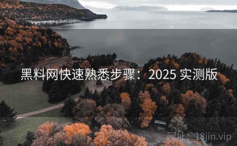 黑料网快速熟悉步骤：2025 实测版